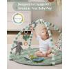 imageBlissful Diary Baby Play Gym Mat Tummy Time Mat with 6 Detachable Toys for StageBased Sensory ampamp Motor Skill Development Baby Activity Mat Easy to Install ampamp Clean Baby Essentials Gift Sage GreenSage Green