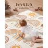 imageBlissful Diary Baby Play Mats for Floor Reversible Soft Foam Playmat for Babies and Toddlers Foldable Waterproof Baby Crawling Mat with Edge Reinforcement for Indoor ampamp Outdoor 78x50rainbow stripes