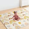 imageBlissful Diary Baby Play Mats for Floor Reversible Soft Foam Playmat for Babies and Toddlers Foldable Waterproof Baby Crawling Mat with Edge Reinforcement for Indoor ampamp Outdoor 78x50rainbow stripes