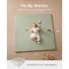 imageBlissful Diary Vegan Leather Baby Play Mat 47x47 Thicken Foam Cushioned ampamp Waterproof Playpen Mat for Infants and Toddlers Stylish and Just WipeClean Playmat for Baby Play on Floor Light GreenLight Green