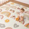 imageBlissful Diary Baby Play Mats for Floor Reversible Soft Foam Playmat for Babies and Toddlers Foldable Waterproof Baby Crawling Mat with Edge Reinforcement for Indoor ampamp Outdoor 78x50rainbow stripes