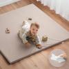 imageBlissful Diary Vegan Leather Baby Play Mat 50x50 Thicken Foam Cushioned ampamp Waterproof Playpen Mat for Infants and Toddlers Stylish and Just WipeClean Playmat for Baby Play on Floor TaupeTaupe