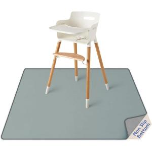 imageBlissful Diary Baby Splat Mat for Under High Chair 504 x 504 Inch Wipeable Splash Mat Waterproof and Washable AntiSlip Floor Protector GraySilver Mist