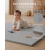 imageBlissful Diary Ultra Soft Baby Play Mat 71x59 Extra Large Floor Mat with Removable ampamp Washable SlipOn Cover for Babies and Toddlers Sage GreenLight Grey