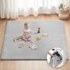 imageBlissful Diary Ultra Soft Baby Play Mat 71x59 Extra Large Floor Mat with Removable ampamp Washable SlipOn Cover for Babies and Toddlers Sage GreenLight Grey