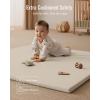 imageBlissful Diary Vegan Leather Baby Play Mat 50x50 Thick Foam Cushioned ampamp Waterproof Playpen Mat for Infants and Toddlers Stylish and Just WipeClean Playmat for Baby Play on Floor BeigeBeige