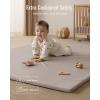 imageBlissful Diary Vegan Leather Baby Play Mat 50x50 Thick Foam Cushioned ampamp Waterproof Playpen Mat for Infants and Toddlers Stylish and Just WipeClean Playmat for Baby Play on Floor BeigeTaupe