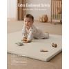 imageBlissful Diary Vegan Leather Baby Play Mat 50x50 Thick Foam Cushioned ampamp Waterproof Playpen Mat for Infants and Toddlers Stylish and Just WipeClean Playmat for Baby Play on Floor BeigeBeige