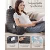 imageBlissful Diary Reading Pillow Large Backrest Pillow with Shredded Memory Foam for Adult ampamp Children Designed for Bed and Couch Sitting Up Includes Arms Pockets and Washable Cover Off WhiteDark Gray