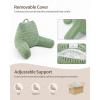 imageBlissful Diary Reading Pillow Large Backrest Pillow with Shredded Memory Foam for Adult ampamp Children Designed for Bed and Couch Sitting Up Includes Arms Pockets and Washable Cover Off WhiteSage Green