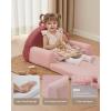 imageBlissful Diary Foldable Toddler Couch 2in1 Comfy Toddler Chair ampamp Lounger for Reading Nap Playroom Kids Couch Sofa for 1 2 3 Year Old Girls Boys Birthday Gift Blush RainbowBlush