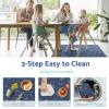 imageBlissful Diary Baby Splat Mat for Under High Chair 504 x 504 Inch Wipeable Splash Mat Waterproof and Washable AntiSlip Floor Protector Slate BlueSafari Animals