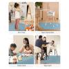 imageBlissful Diary Baby Splat Mat for Under High Chair 504 x 504 Inch Wipeable Splash Mat Waterproof and Washable AntiSlip Floor Protector Slate BlueSlate Blue