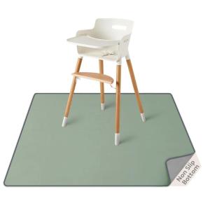 imageBlissful Diary Baby Splat Mat for Under High Chair 504 x 504 Inch Wipeable Splash Mat Waterproof and Washable AntiSlip Floor Protector Slate BlueSage Green
