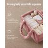 imageBlissful Diary Flannel Diaper Caddy Organizer included Gift Packaging Cozy Nursery Storage Basket Gift for Baby Shower Newborn Essentials Plush PinkPlush Pink