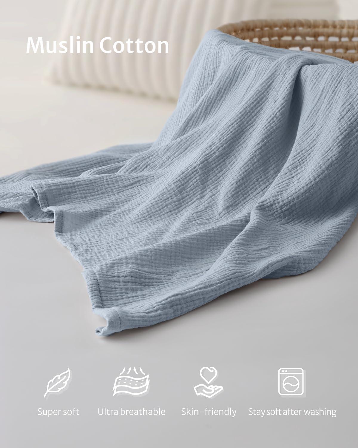 imageBlissful Diary Muslin Nursing Cover for Breastfeeding Breathable Breastfeeding Cover up with Arch Neckline for Women Nursing ApronLight BlueLight Blue