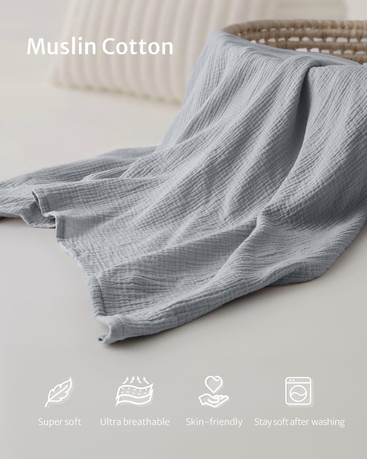 imageBlissful Diary Muslin Nursing Cover for Breastfeeding Breathable Breastfeeding Cover up with Arch Neckline for Women Nursing ApronLight BlueLight Grey