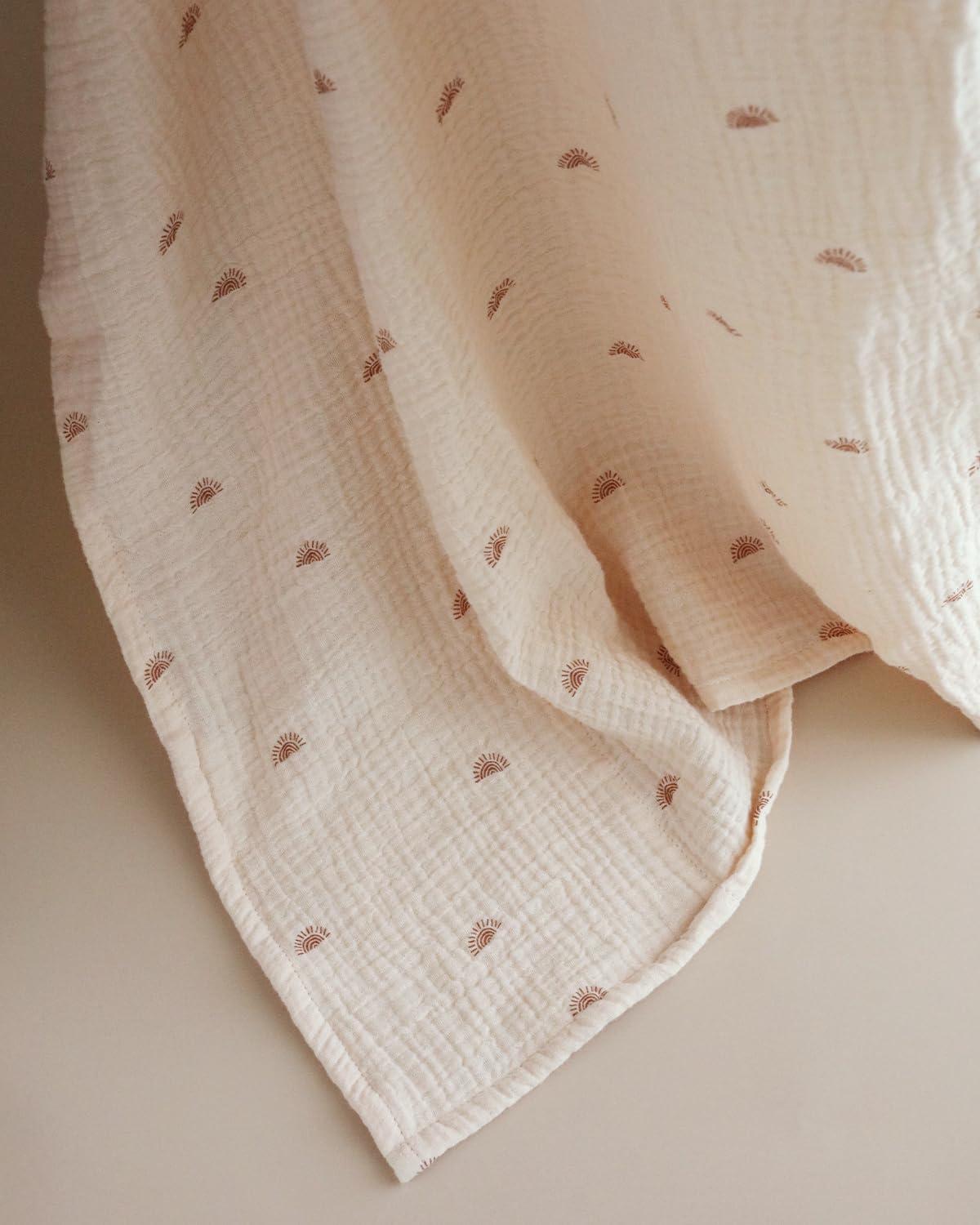 imageBlissful Diary Muslin Nursing Cover for Breastfeeding Breathable Breastfeeding Cover up with Arch Neckline for Women Nursing ApronLight BlueRainbow