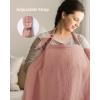 imageBlissful Diary Muslin Nursing Cover for Breastfeeding Breathable Breastfeeding Cover up with Arch Neckline for Women Nursing ApronLight BlueDusty Pink