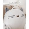 imageBlissful Diary Plush Velvet Reading Pillow for KidsTeensAdults Back Rest Pillow for Sitting Up in Bed with Shredded Memory Foam Includes Arms and Washable Cover Light GrayKitty Pure White