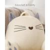 imageBlissful Diary Plush Velvet Reading Pillow for KidsTeensAdults Back Rest Pillow for Sitting Up in Bed with Shredded Memory Foam Includes Arms and Washable Cover Light GrayKitty Off White