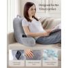 imageBlissful Diary Plush Velvet Reading Pillow for KidsTeensAdults Back Rest Pillow for Sitting Up in Bed with Shredded Memory Foam Includes Arms and Washable Cover Light GrayLight Gray
