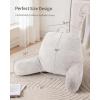 imageBlissful Diary Plush Velvet Reading Pillow for KidsTeensAdults Back Rest Pillow for Sitting Up in Bed with Shredded Memory Foam Includes Arms and Washable Cover Light GrayPure White