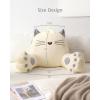 imageBlissful Diary Plush Velvet Reading Pillow for KidsTeensAdults Back Rest Pillow for Sitting Up in Bed with Shredded Memory Foam Includes Arms and Washable Cover Light GrayKitty Off White