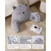 imageBlissful Diary Plush Velvet Reading Pillow for KidsTeensAdults Back Rest Pillow for Sitting Up in Bed with Shredded Memory Foam Includes Arms and Washable Cover Light GrayKitty Light Gray