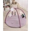 imageBlissful Diary Baby Play Gym Mat Tummy Time Activity Mat with 6 Detachable Toys for Skill Development Baby Essentials Gift Soft PinkLavender Pink