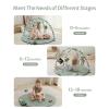 imageBlissful Diary Baby Play Gym Mat Tummy Time Activity Mat with 6 Detachable Toys for Skill Development Baby Essentials Gift Soft PinkSage Green