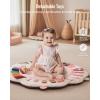 imageBlissful Diary Baby Play Gym ampamp Activity Mat 5 Developmental Zones Wooden Tummy Time Mat with 5 Detachable Sensory Toys for Motor Skills ampamp Sensory Development Baby Essentials Shower Gift Pink FlowerPink Flower