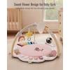 imageBlissful Diary Baby Play Gym ampamp Activity Mat 5 Developmental Zones Wooden Tummy Time Mat with 5 Detachable Sensory Toys for Motor Skills ampamp Sensory Development Baby Essentials Shower Gift Pink FlowerPink Flower