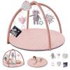 imageBlissful Diary Baby Play Gym Mat Tummy Time Activity Mat with 6 Detachable Toys for Skill Development Baby Essentials Gift Soft PinkPink
