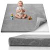 imageBlissful Diary 13quot Thick Baby Play Mat 71x59 Playpen Mat with Removable ampamp Washable Cover Extra Large Crawling Rug for Floor Foam Cushion ampamp NonSlip Backing for Kid Toddler and Infants Light GreyLight Grey