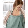 imageBlissful Diary Muslin Nursing Cover for Breastfeeding Breathable Breastfeeding Cover up with Arch Neckline for Women Nursing Apron Pink FloralRoman Green