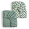 image:imageBlissful Diary Muslin Crib Sheets for Girl Boy Boho Neutral Soft Cotton Baby Sheet for 52x28 Standard Crib Mattress 2 PackSage Checkboard amp Sage GreenSage Checkboard  Sage Green