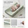 image:imageBlissful Diary Vegan Leather Baby Changing Pad with Waterproof amp WipeClean PU Cover Avocado Size Cozy Diaper Changing Pad for Dresser and Table Light GreenStandard Light Green