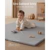 image:imageBlissful Diary Vegan Leather Baby Play Mat 71x59 Thicken Foam Cushioned amp Waterproof Playpen Mat for Infants and Toddlers Stylish and Just WipeClean Playmat for Baby Play on Floor Light GrayLight Gray