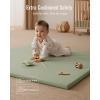 image:imageBlissful Diary Vegan Leather Baby Play Mat 71x59 Thicken Foam Cushioned amp Waterproof Playpen Mat for Infants and Toddlers Stylish and Just WipeClean Playmat for Baby Play on Floor Light GrayLight Green