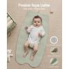 image:imageBlissful Diary Vegan Leather Portable Changing Pad Wipeable Waterproof Diaper Changing Mat Newborn Shower Gifts with Builtin Padding Light Green