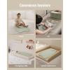 image:imageBlissful Diary Vegan Leather Portable Changing Pad Wipeable Waterproof Diaper Changing Mat Newborn Shower Gifts with Builtin Padding Light Green