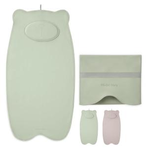 image:imageBlissful Diary Vegan Leather Portable Changing Pad Wipeable Waterproof Diaper Changing Mat Newborn Shower Gifts with Builtin Padding Light Green