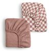 image:imageBlissful Diary Muslin Crib Sheets for Girl Boy Boho Neutral Soft Cotton Baby Sheet for 52x28 Standard Crib Mattress 2 PackBrown Checkboard amp BrownDusty Pink Checkboard  Dusty Pink