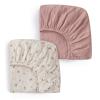 image:imageBlissful Diary Muslin Crib Sheets for Girl Boy Boho Neutral Soft Cotton Baby Sheet for 52x28 Standard Crib Mattress 2 PackBrown Checkboard amp BrownPink Floral  Light Pink