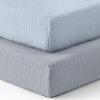image:imageBlissful Diary Muslin Crib Sheets for Girl Boy Boho Neutral Soft Cotton Baby Sheet for 52x28 Standard Crib Mattress 2 PackBrown Checkboard amp BrownLight Blue  Grey