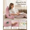 image:imageBlissful Diary Reading Pillow for Sitting in Bed Flannel Back Pillow Bed Sitting Up for Adult amp Children Backrest Cushion for Sit Up in Couch or Floor Dorm Essentials Plush PinkPlush Pink