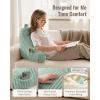 image:imageBlissful Diary Reading Pillow for Sitting in Bed Flannel Back Pillow Bed Sitting Up for Adult amp Children Backrest Cushion for Sit Up in Couch or Floor Dorm Essentials Plush PinkMint Green