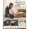 image:imageBlissful Diary Reading Pillow for Sitting in Bed Flannel Back Pillow Bed Sitting Up for Adult amp Children Backrest Cushion for Sit Up in Couch or Floor Dorm Essentials Plush PinkDark Gray