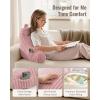 image:imageBlissful Diary Reading Pillow for Sitting in Bed Flannel Back Pillow Bed Sitting Up for Adult amp Children Backrest Cushion for Sit Up in Couch or Floor Dorm Essentials Plush PinkPlush Pink